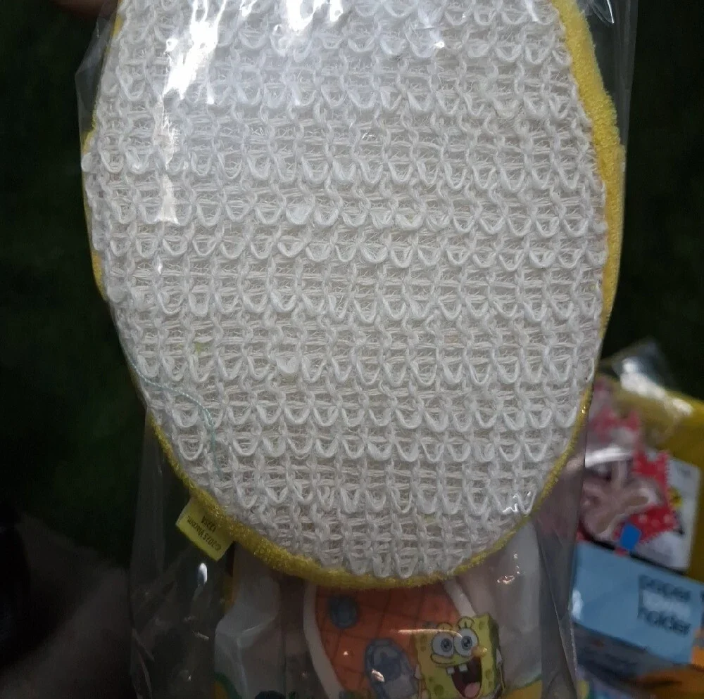 SpongeBob Set. Exfoliating Sponge Shower Steamer And Microfiber Towel Wrap